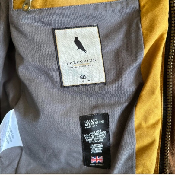 Men's Tan Jacket with Contrast Funnel Collar - Picture 8 of 8